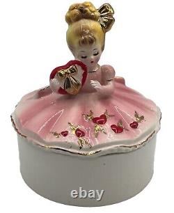 Vintage Josef Originals Valentine Hearts Trinket Box Rare Early Japan