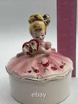 Vintage Josef Originals Valentine Hearts Trinket Box Rare Early Japan