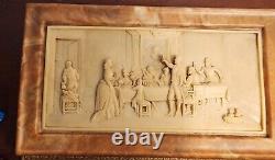 Vintage Large Fine Genuine Authetic Incolay Hand Carved Jewerly Box. Rare find