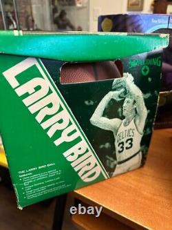 Vintage Larry Bird Spalding Basketball with original Box Rare Celtics