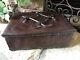 Vintage Metal Box Welded Mexican Dresser Casket Rustic Cowboy Primitive Lid Rare