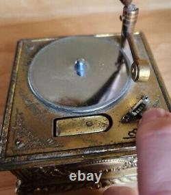 Vintage Miniature Gramophone Table Lighter & Music Box 1950's Japanese RARE