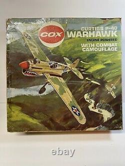 Vintage Model Airplane control line Cox p-40 Warhawk rare color version withbox