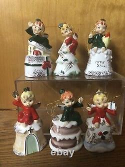 Vintage Napco Merry Christmas Angel Bell Tree Ornaments In Box Japan RARE HTF