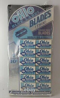 Vintage Ohio Blue Label Double edge razor blades Store Display 12 BOXES RARE
