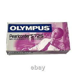 Vintage Olympus Pearlcorder S725 Microcassette Recorder Black New With Box Rare