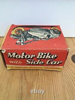 Vintage Plastic Motorcycle & Sidecar (Rare with original box)