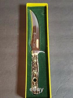 Vintage Puma 6393 Skinner Knife With Stag Handle Sheath Mint Original Box Rare