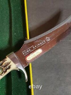 Vintage Puma 6393 Skinner Knife With Stag Handle Sheath Mint Original Box Rare