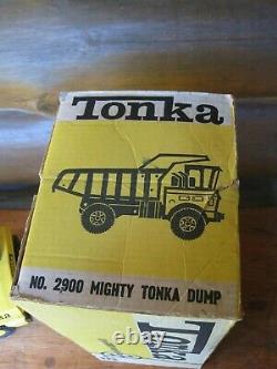 Vintage RARE 1965-1966 Mighty TONKA Dump Truck #2900 Pressed Steel & BOX Unused