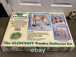 Vintage RARE 1983 Greenleaf The GLENCROFT Wooden Dollhouse Kit #8001 Box Craft