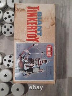 Vintage Rare Htf Giant Tinkertoy Set 5300 Complete 80 Pieces & Box Tinker Toys