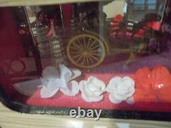 Vintage Rare Japanese Woodgrain Lacquer Ware Jewelry Box Rickshaw Toyo Music Box