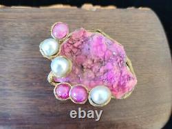 Vintage Rare Jewelry Box -Iron Wood-Cobaltocalcite Cobalto-pearl Gold Electropla