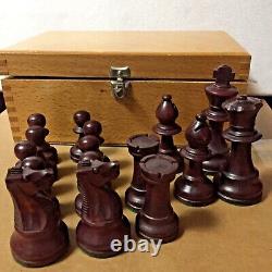 Vintage Rare Lardy or Chavet Chess Set with original Wooden Box 3.25 King