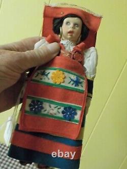 Vintage Rare Lenci Felt Doll Maria Fron Italy Made In Italy with Box & Paper Work