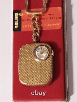 Vintage Reuge Mini Music Box Keychain Watch Swiss As Is To Restore WithBox Rare