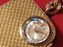 Vintage Reuge Mini Music Box Keychain Watch Swiss As Is To Restore WithBox Rare