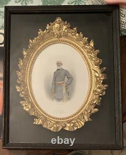 Vintage Robert E. Lee Engraving by WG Hackman Framed and Set in Shadow Box RARE