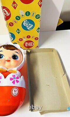 Vintage Roly Poly Doll Toy colorful original Box Rare Size