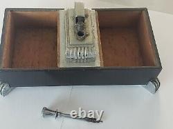 Vintage Ronson Touch Tip Art Deco Lighter Chrome Metal Double Cigarette Box RARE