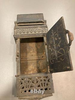 Vintage S. C. Tatum Ornate Cast Iron Mailbox Antique Mail Box RARE Design