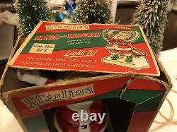 Vintage STERLING Christmas SANTA WREATH Light Plastic Miller Paramount RARE BOX