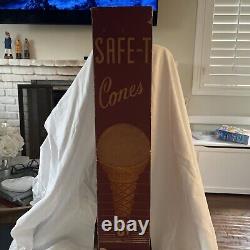 Vintage Safe-T Cone Dispenser Ice Cream Cone Metal Dispenser With BOX RARE