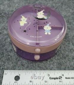 Vintage Sanrio 1990 Fairy Bear Round Lavender Trinket Jewelry Box Case Rare