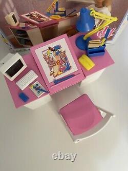 Vintage Sindy Doll Work Desk & Chair Set With All Accessories Box Hasbro 90s Rare