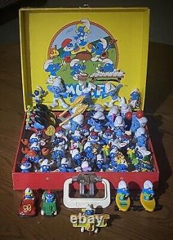 Vintage Smurf Figure / Figurines (Some With Tags!) Lot with Rare 1982 Smurfs Box