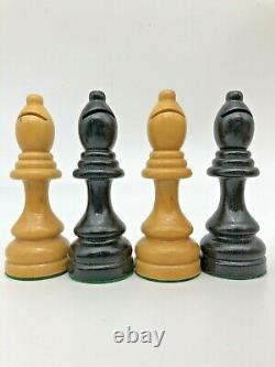 Vintage Staunton Chess Set. Rare Chessmen with 4.85 Kings. Spain. Original box