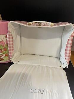 Vintage Strawberry Shortcake Lunchbox Vinyl Pink Thermos Lunch Box 1980s RARE