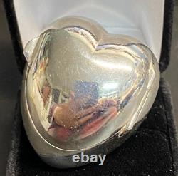 Vintage Tiffany Heart Box, Rare 925 Ss Opens Lg 1.34x1.34 21 Gr J-69 L@@k