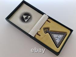Vintage Triangular Masonic Pocket Watch VGC Original Box Rare