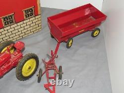 Vintage Tru Scale M Tractor BARN SET With Box VERY RARE Set Plow Spreader Disc
