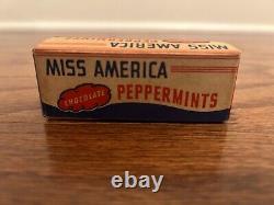 Vintage Voneiff-Drayer MISS AMERICA CHOCOLATE PEPPERMINTS Candy Box, RARE