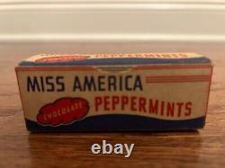 Vintage Voneiff-Drayer MISS AMERICA CHOCOLATE PEPPERMINTS Candy Box, RARE