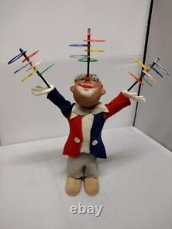 Vintage West German Famous Juggler Juggling Clown Wind Up w Rings and BOX RARE