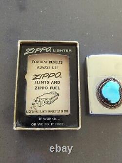 Vintage Zippo Turquoise Zuni Lighter New Condition in Box RARE K12