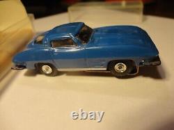 Vintage aurora tjet ho slot rare blue corvette withorig box/lbl