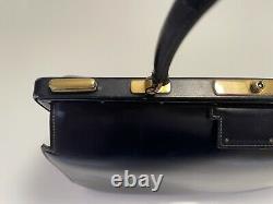 100% Auth Hermès Sac 404 Doctor Bag Vintage Box Calf 1950s Rare Leather