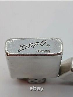1956 Rare Vintage Zippo Sterling Lighter Gravé Avec Boîte. Wow