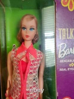 1969 Talking Barbie Doll Titian Real Cils Nouveau Dans Box #1115 Beautiful Rare