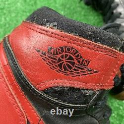 1985 Nike Air Jordan 1 Noir Red Bred Sz 8 No Box Rare Og Vintage Chicago One