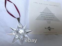 1991 Swarovski Holiday Crystal Ornament, Version Américaine Édition Annuelle, En Boîte Rare