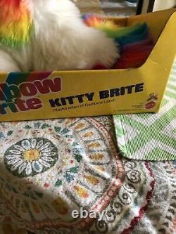 # 2411 Rare Boîte Originale Vintage 1983 Mattel Rainbow Brite Kitty Brite Peluche Chat