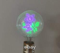 Ampoule lumineuse à fleur de lys néon de style vintage Aerolux ABCO fonctionnelle et rare avec boîte