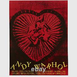 Andy Warhol Rare Vintage 1983 Affiche De Coeur De Boîte À Bonbons Originale