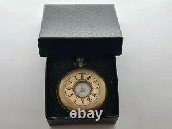 Antique 1905 Swiss Made Half Hunter Gold Plaqué Pocket Watch Vgc Boîte Cadeau Rare